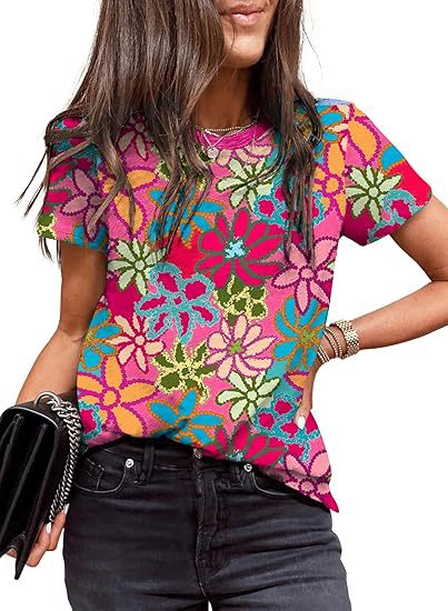 Women's Casual Polka Dot Leopard Floral Print Top