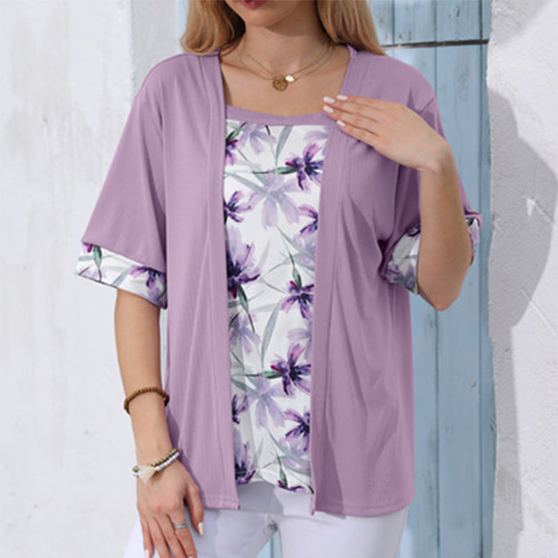 ?Dwuczęściowy zestaw z topem w kwiaty