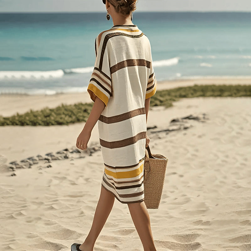 【S-3XL】?✨Sukienka damska V-neck w paski